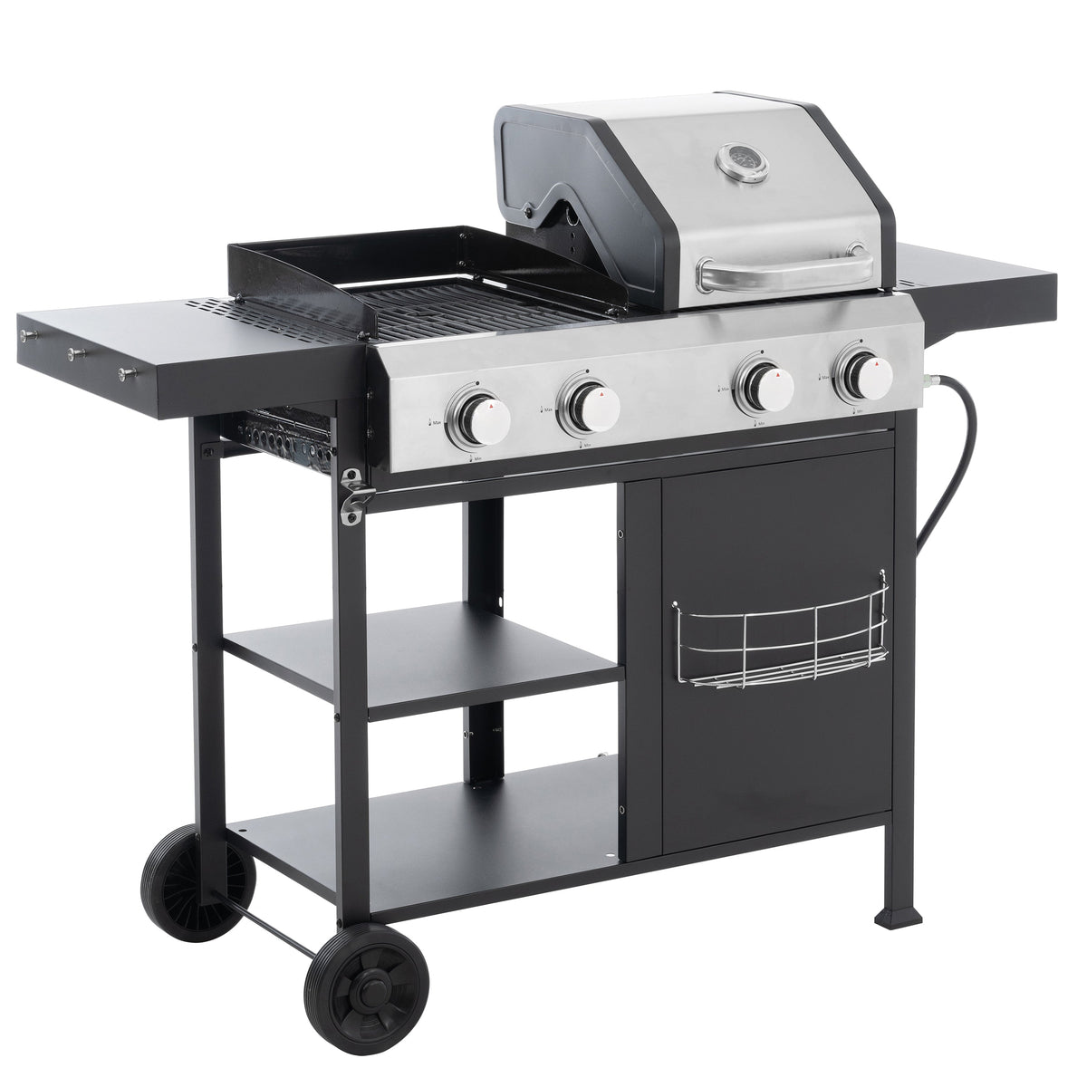 4-Burner Gas Grill and Griddle Combo with Pizza Pan – 2-in-1 Outdoor BBQ Cooking Station