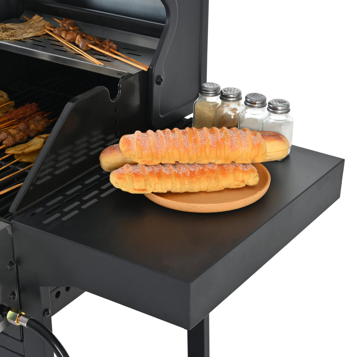 4-Burner Gas Grill and Griddle Combo with Pizza Pan – 2-in-1 Outdoor BBQ Cooking Station