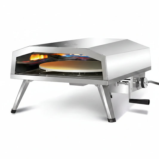 16 In. Propane Pizza Oven, Outdoor Pizza Oven in Stainless Steel, W/Rotating Pizza Stone