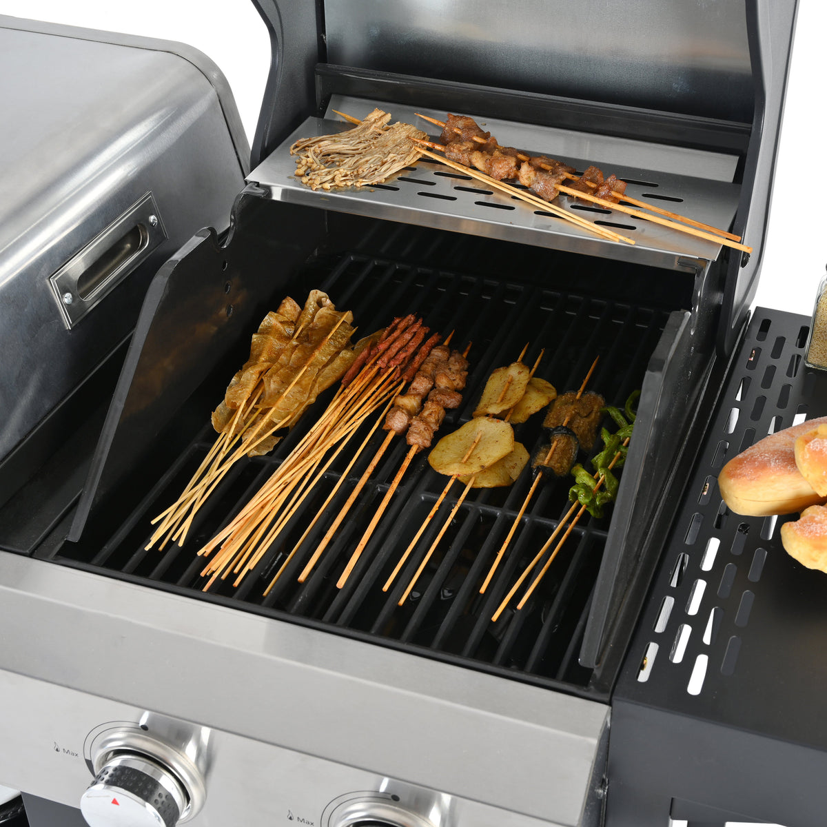 4-Burner Gas Grill and Griddle Combo with Pizza Pan – 2-in-1 Outdoor BBQ Cooking Station