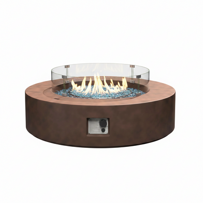 41''Round Fire Pit Table,50000 BTU Outdoor Propane Patio Fire Pit Table